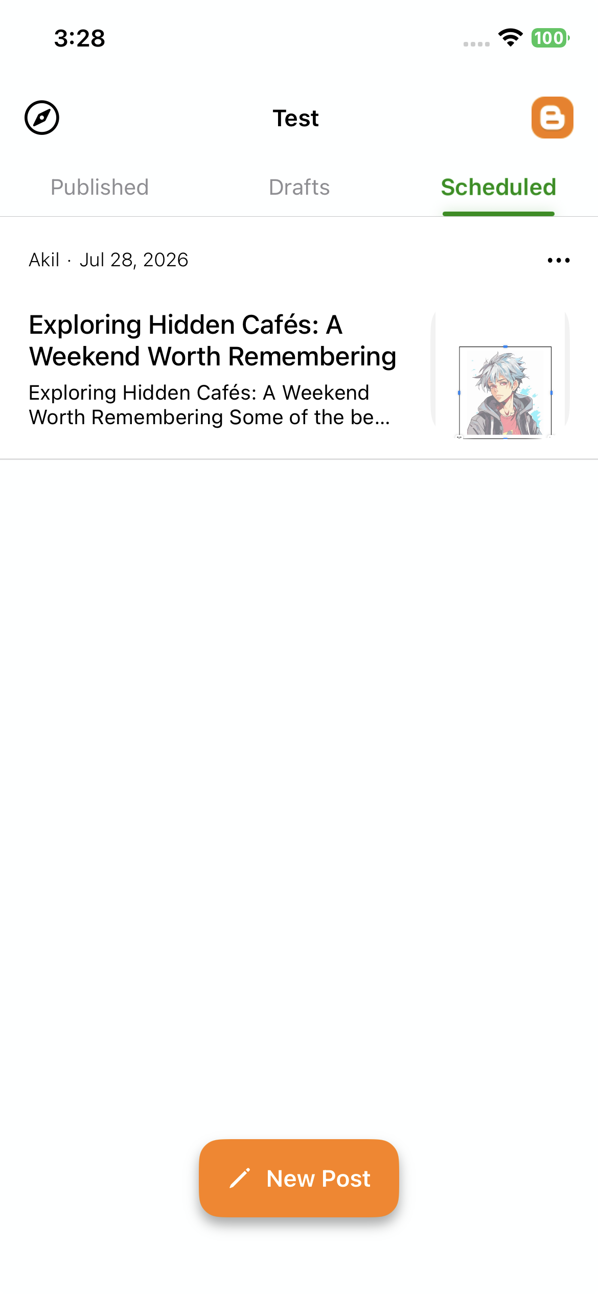 Blogger Scheduled Posts